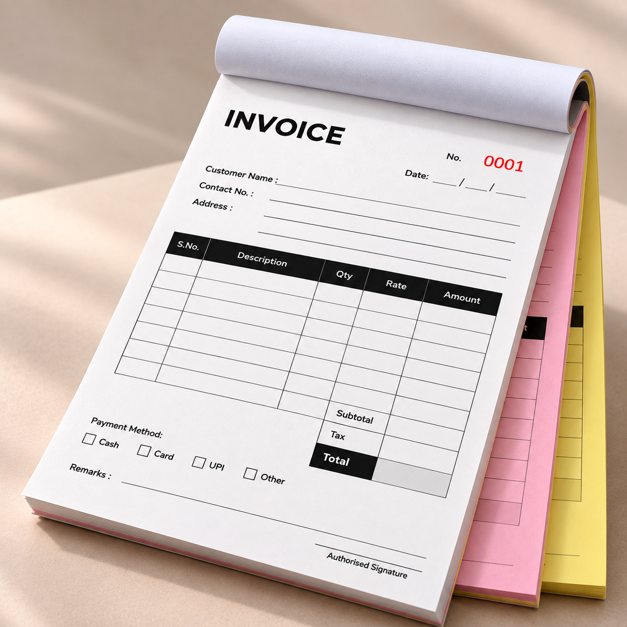 A5 Custom NCR Bill Books