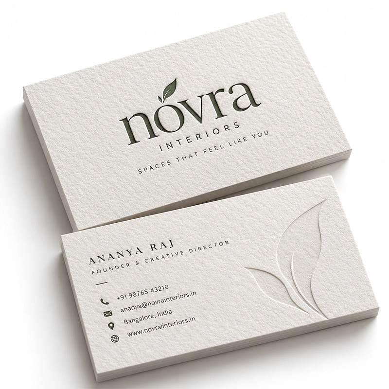 Letterpress Cotton Business Cards view 3