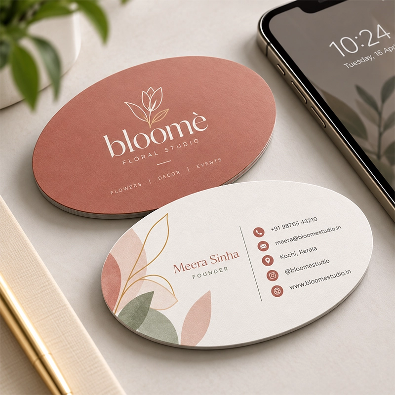 Oval Shaped Business Cards view 2