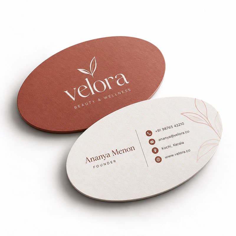 Oval Shaped Business Cards view 3