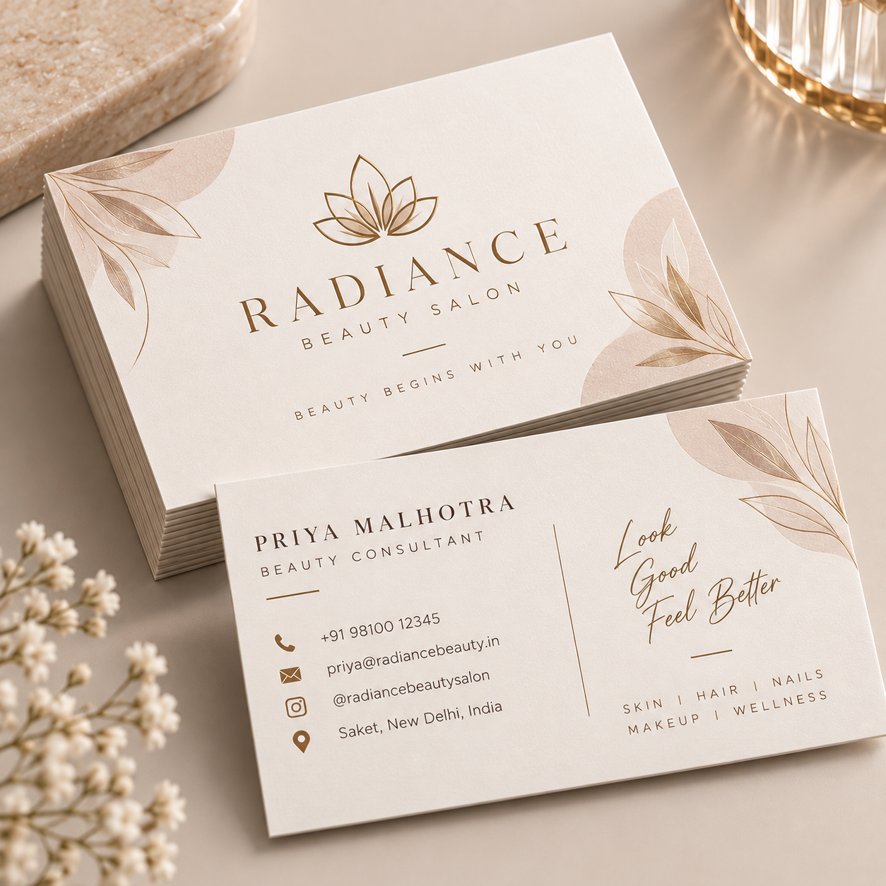Smooth White Business Cards