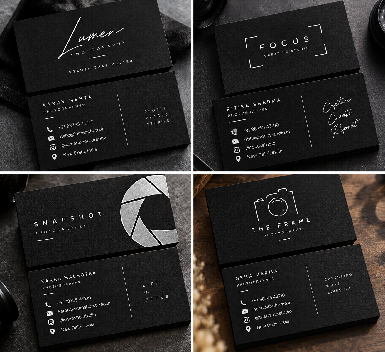 White Ink Black Cards view 2
